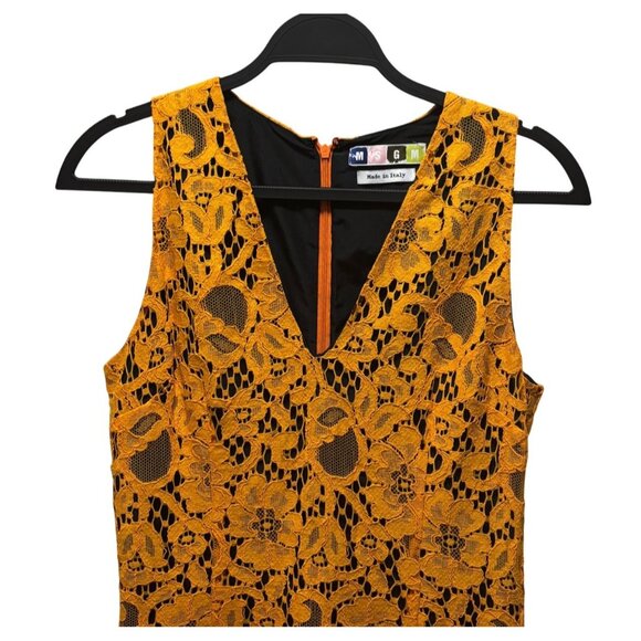 MSGM Womens Orange Lace Sleeveless Dress Made In Italy Size 42 US M - Picture 3 of 7